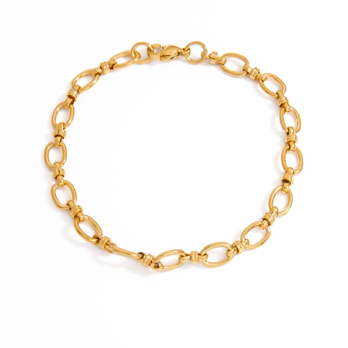 Simple Series Daily Geometric Gold Color  Stainless Steel Women's Chain Bracelets