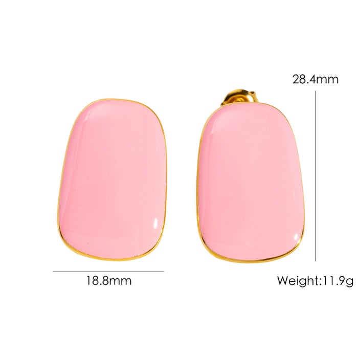 Simple Series Casual Solid Color Stainless Steel Women's Stud Earrings
