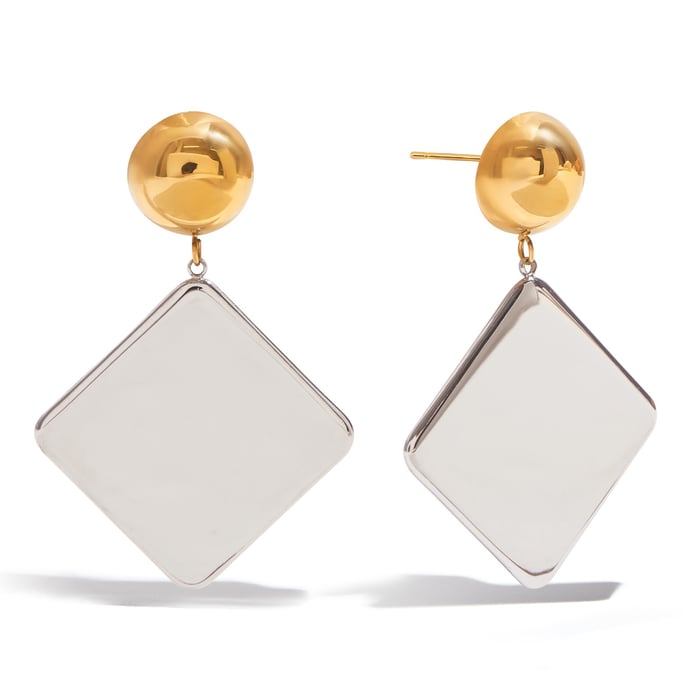 Stainless Steel Mixed Color Drop Earrings h5Picture3