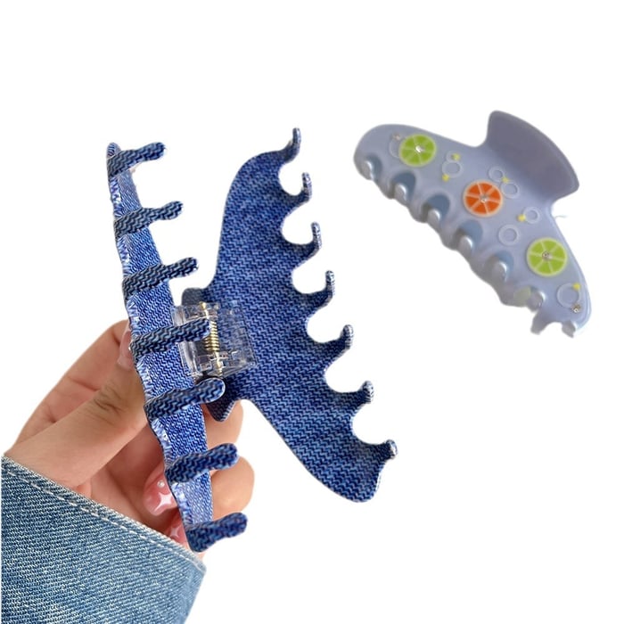 1 Pair Romantic Series Sweet Plant Acetate Women's Hair Claws Picture5