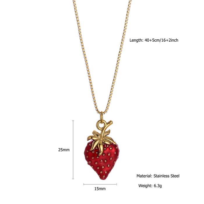1 Pair Luxurious Series Elegant Heart Stainless Steel   Gold Color  Women's Pendant Necklaces h5Picture2
