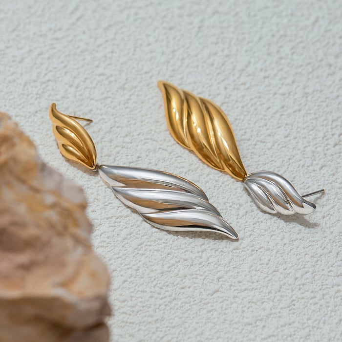 Stainless Steel Mixed Color Drop Earrings h5Picture4