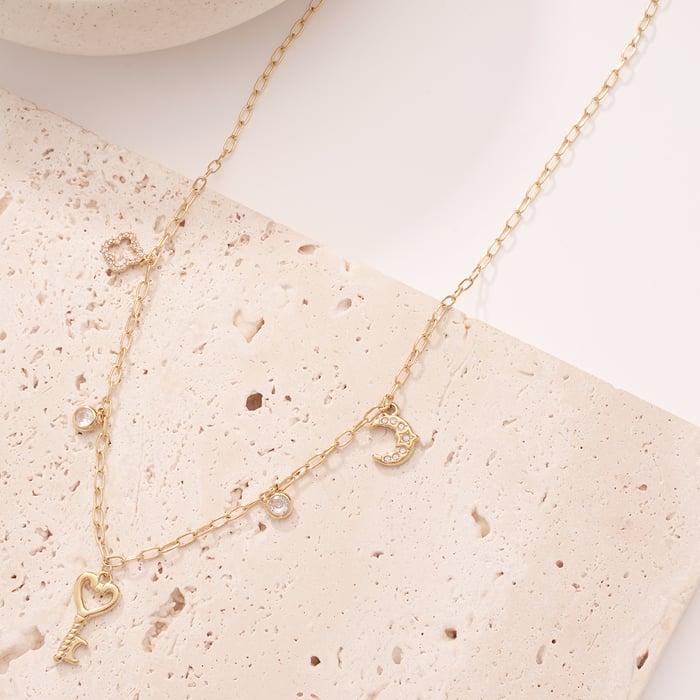 Designable Heart Locker Stainless Steel Gold Color Women's Pendant Necklaces h5Picture6