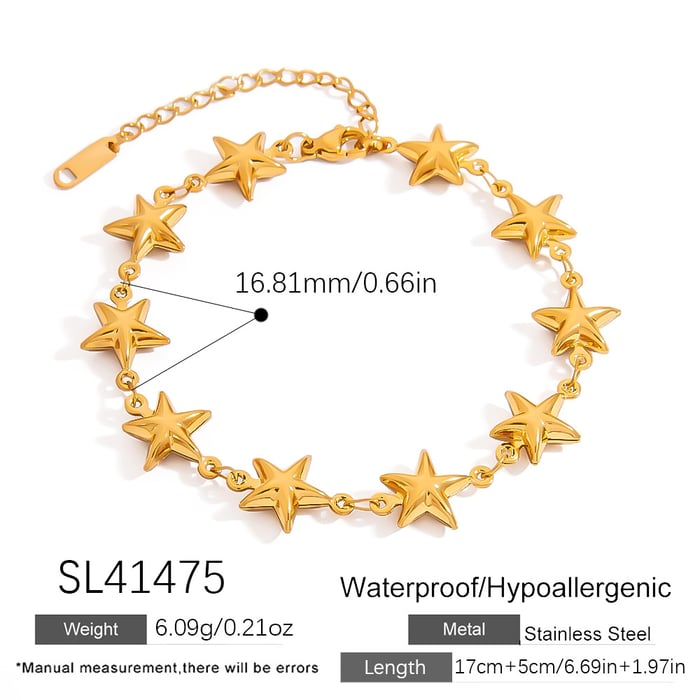 Romantic Series Simple  Stainless Steel  Gold Color  Women's Chain Bracelets h5Picture2