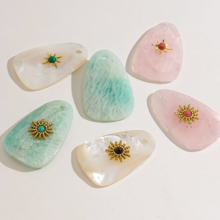 1 Pair Simple Series Elegant Solid Color Natural Stones Women's Pendants h5Picture4
