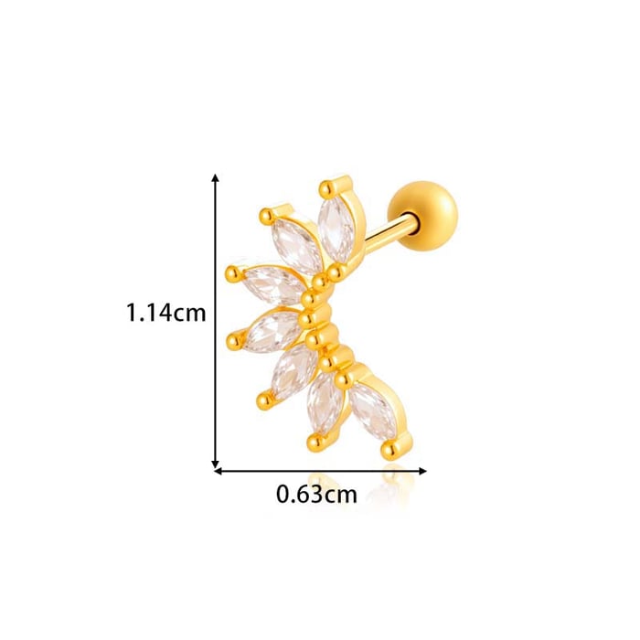 1 Piece Star Copper Gold Color Piercings Earrings h5Picture2