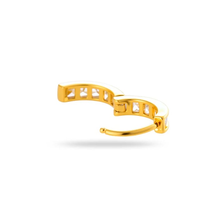 1 Piece Exquisite Copper Gold Color Zircon Women's Hoop Earrings h5Picture6
