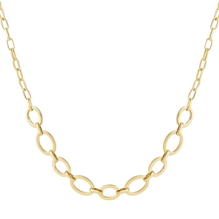 Modern Oval Chain Stainless Steel Gold Color Women's Chain Necklaces
