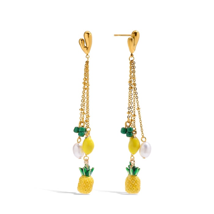Cute Fruit Gold Color Dangle Earrings