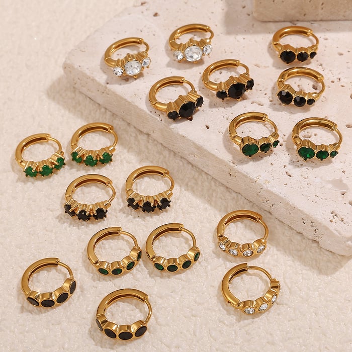 Stainless Steel Gold Color Hoop Earrings h5Picture3