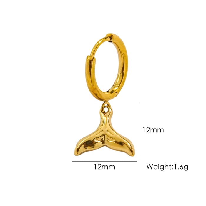 Ocean Series Golden Sea Snail Stainless Steel Women's Earrings