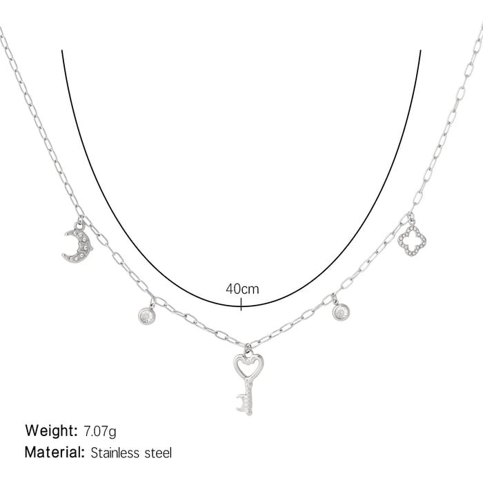Designable Heart Locker Stainless Steel Gold Color Women's Pendant Necklaces h5Picture2