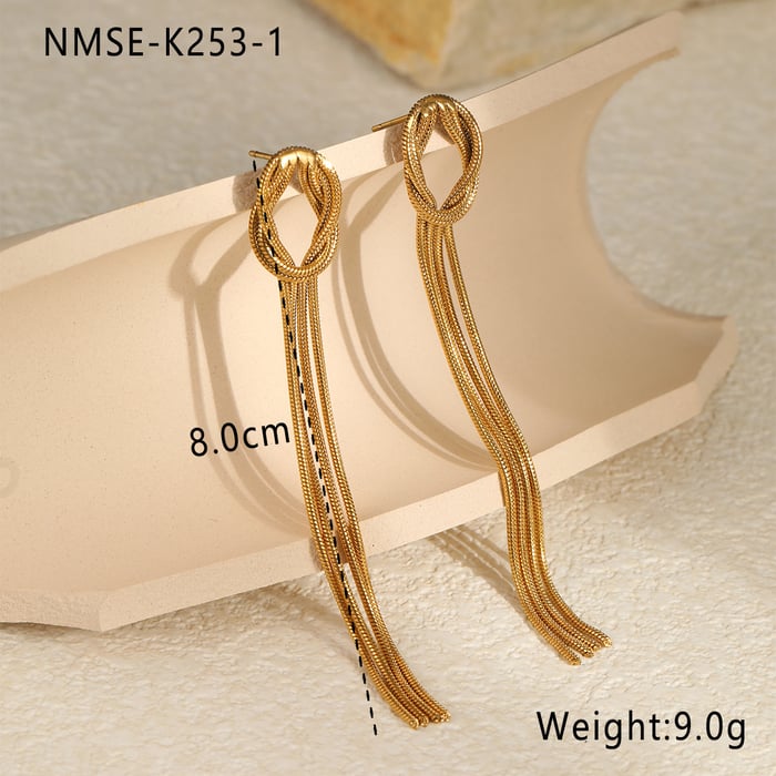 1 Pair Luxurious Series Daily Tassel Stainless Steel Women's Charm Earrings