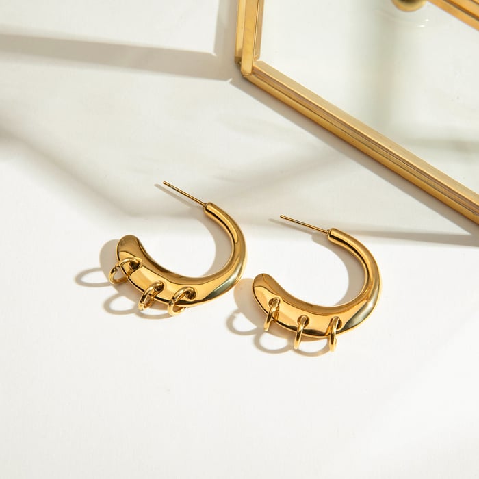 style stainless steel gold color hoop earrings h5Picture4