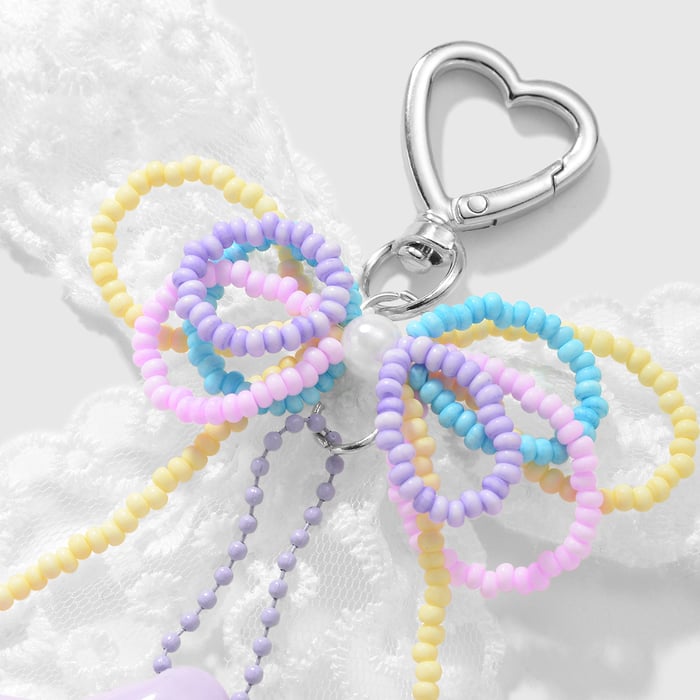 Sweet Beaded Bow Knot Bag Charms h5Picture5