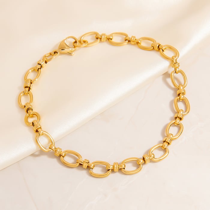 Simple Series Daily Geometric Gold Color  Stainless Steel Women's Chain Bracelets h5Picture4
