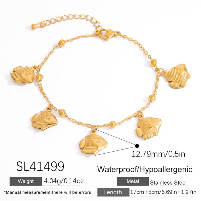 Classic Collection Extra Large Pendant Gold Stainless Steel Women's Bracelet h5Picture2