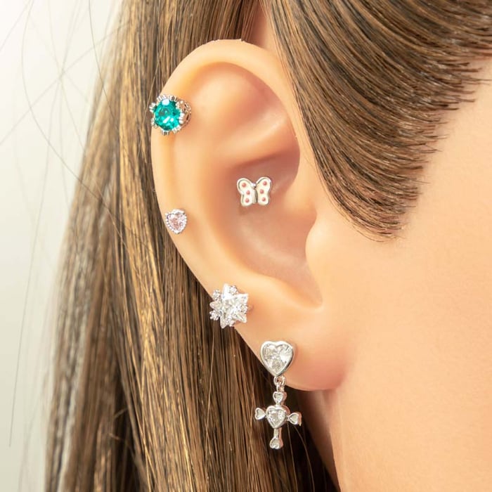 1 Piece Simple Series Simple Heart Copper No Plating Material Zircon Women's Piercings Earrings h5Picture4