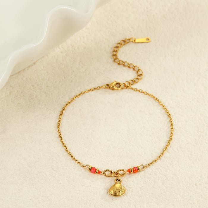 1 Pair Romantic Series Vacation Turtle Stainless Steel   Gold Color  Women's Charm Bracelets h5Picture4