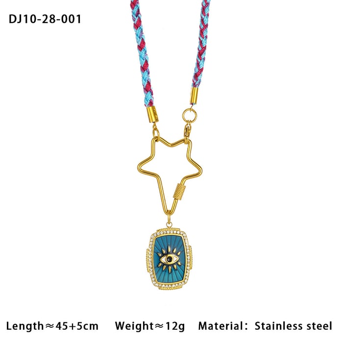 Opulent Eye Stainless Steel Gold Color Women's Pendant Necklaces h5Picture2
