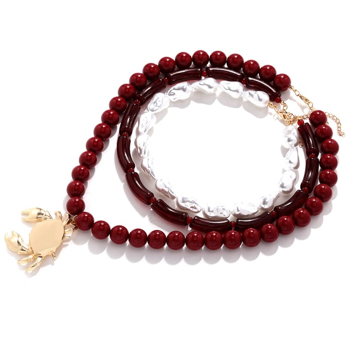 Crab Layered Beaded Necklaces Picture2