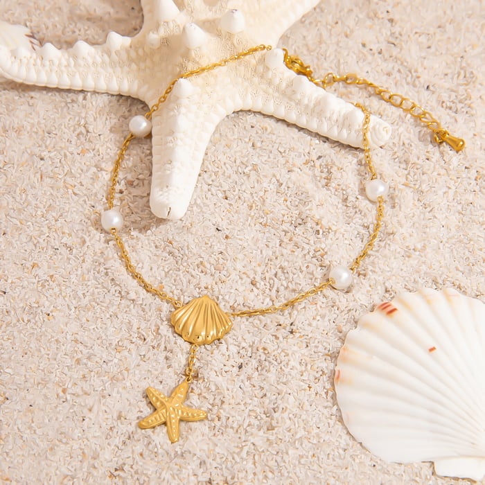 Light Luxury Starfish Pendant Stainless Steel Women's Anklet h5Picture4