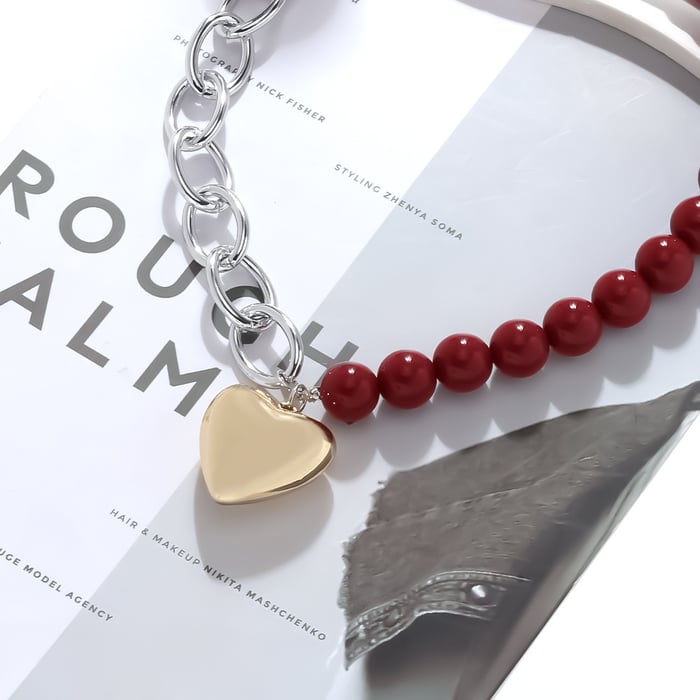 Retro Heart Beaded Necklaces h5Picture3