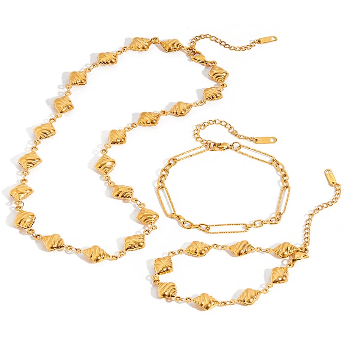1 Piece Simple CroissantStainless Steel Gold Color Women's Charm Bracelets h5Picture11