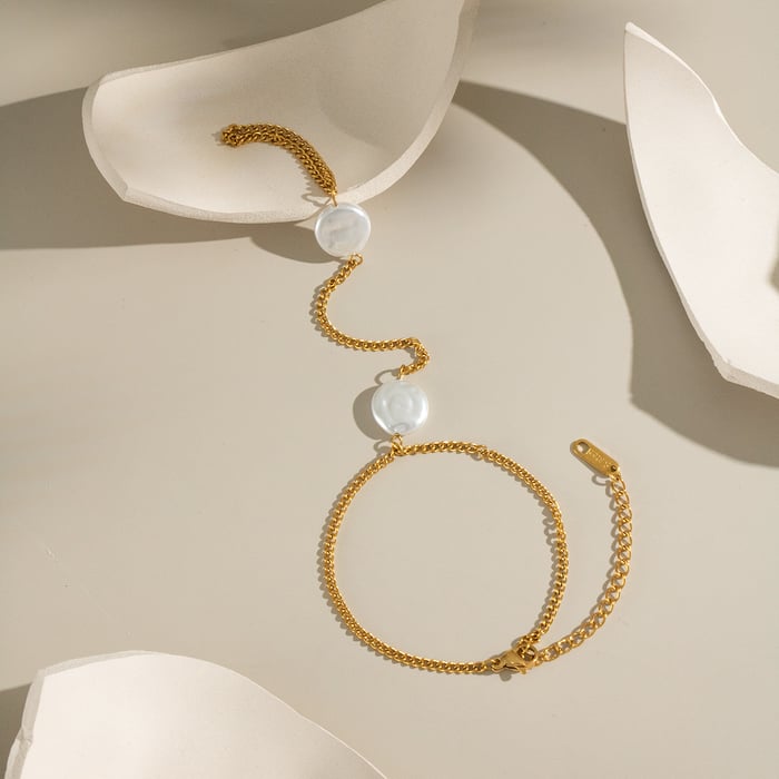 Stainless Steel Gold Color Finger Chain h5Picture2