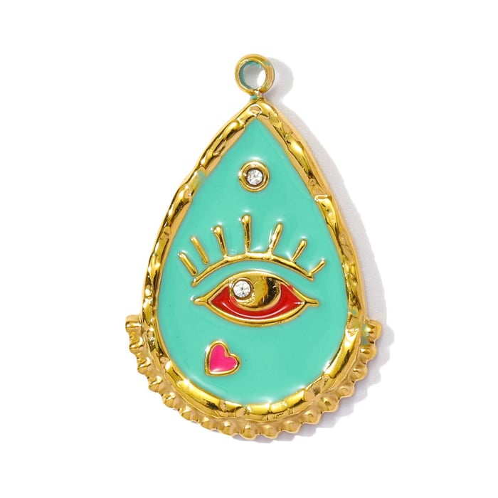 1 Piece Simple Series DIY Droplet Stainless Steel Gold Color Women's Pendants