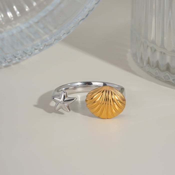 1 anello con dichiarazione in acciaio inossidabile color oceano h5Immagine4