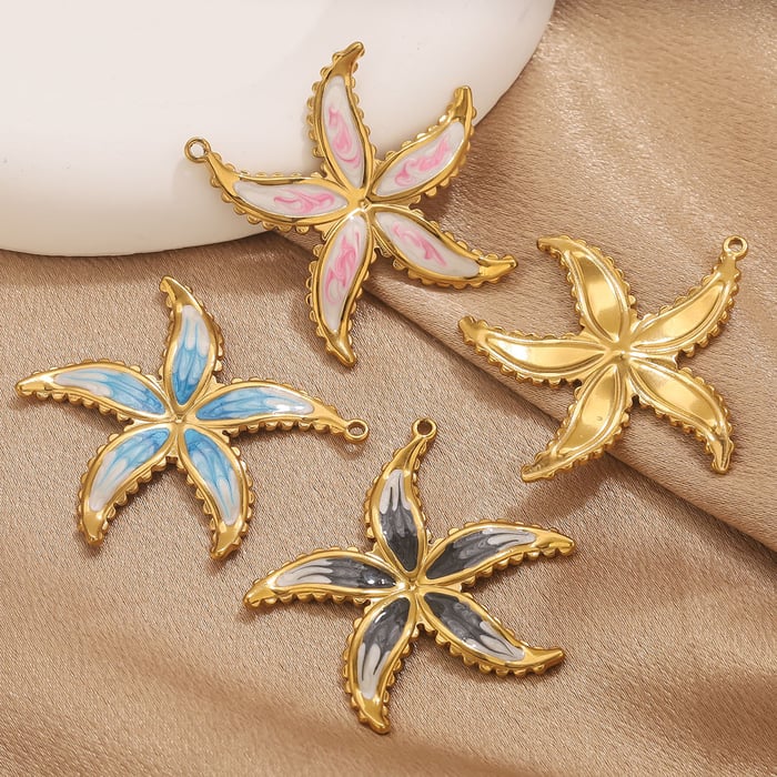 1 Piece Colorful Shell Stainless Steel Gold Color Women's Pendants h5Picture4