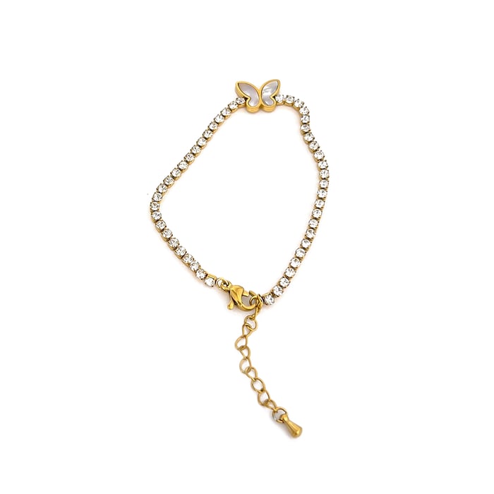 1 Piece Flower Stainless Steel  Gold Color Charm Bracelet