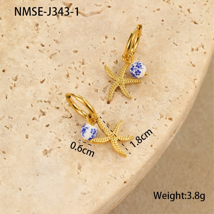 Vacation Geometric Stainless Steel  Gold Color Women's Dangle Earrings