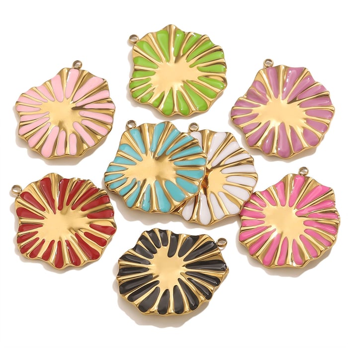 1 Piece DIY Flower Stainless Steel Women's Pendants h5Picture5