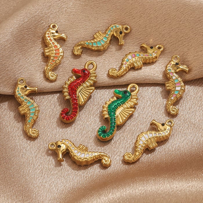 1 Piece Sea Horse Stainless Steel Gold Color Women's Pendants h5Picture3