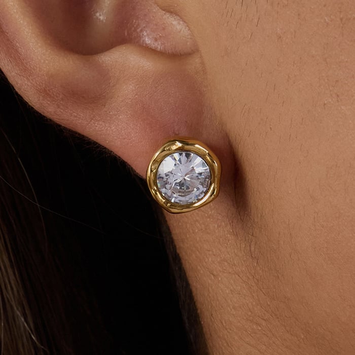1 Pair Classic Series Daily Geometric Stainless Steel Gold Color Women's Stud Earrings h5Picture6