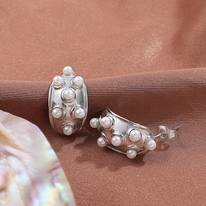1 Pair Gold Color Pearl Drop Earrings h5Picture3