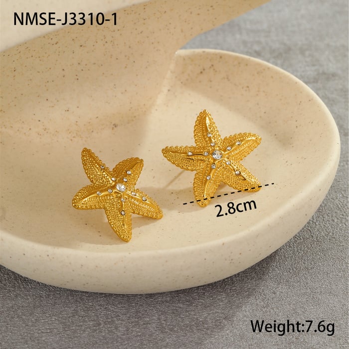 Romantic Series Vacation Star Stainless Steel Women's Stud Earrings