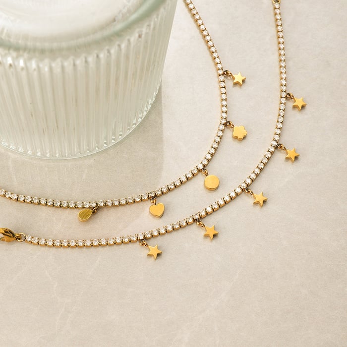 1 Piece Shining Star Stainless Steel Gold Color Women's Pendant Necklaces h5Picture10