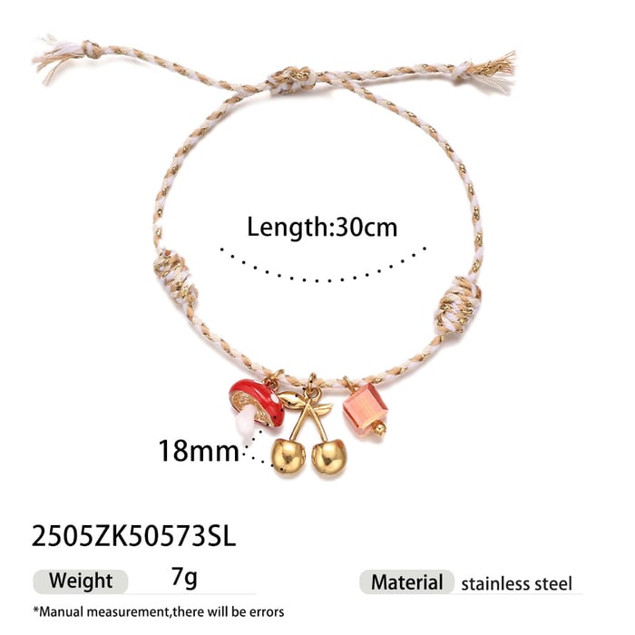 1 Piece Cute Cherry Charm Bracelets