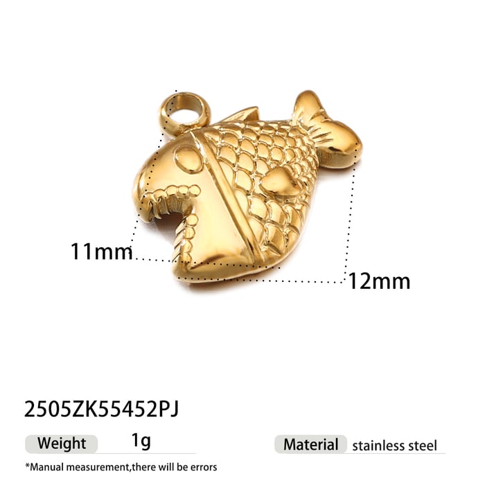1 Piece Oceanic Stainless Steel Gold Color Pendant 