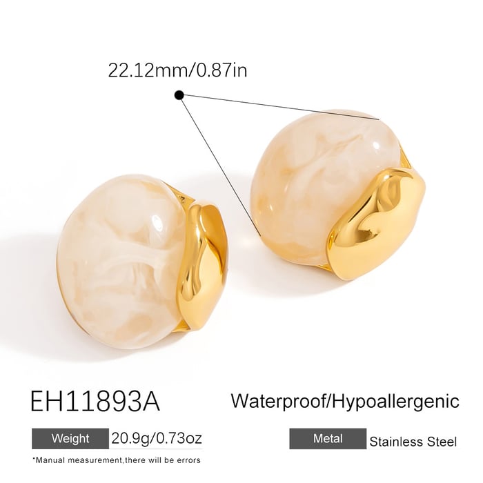 Einfache Serie Lässige geometrische Edelstahl-Ohrstecker für Damen h5Bild2