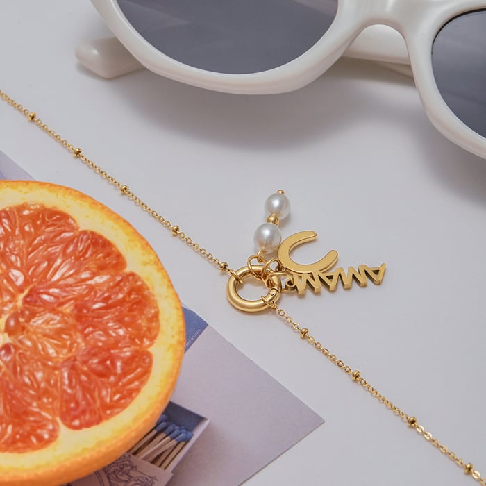 1 Piece DIY Series Vacation Heart Stainless Steel Gold Color Women's Pendant Necklaces h5Picture7