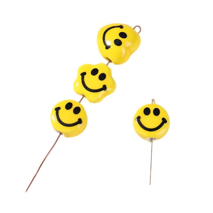 1 Piece Simple Series Cute Smiling Face Ceramics Jewelry Beads h5Picture5