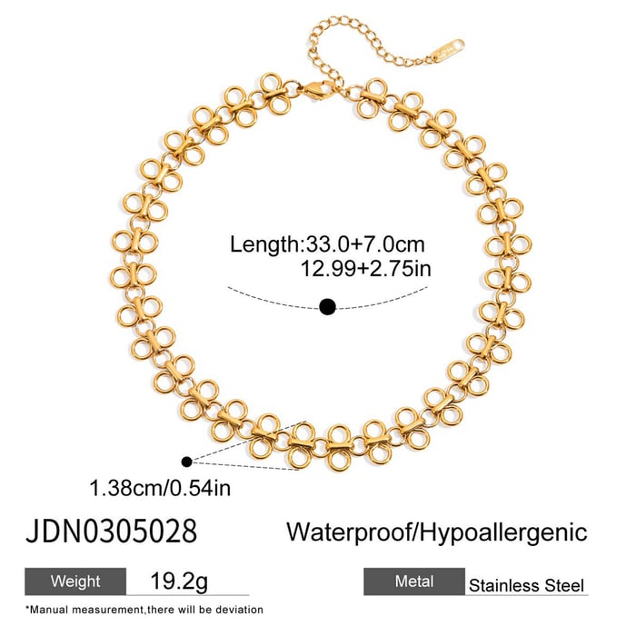 1 pair  clover stainless steel gold color women's chain necklaces h5Picture2
