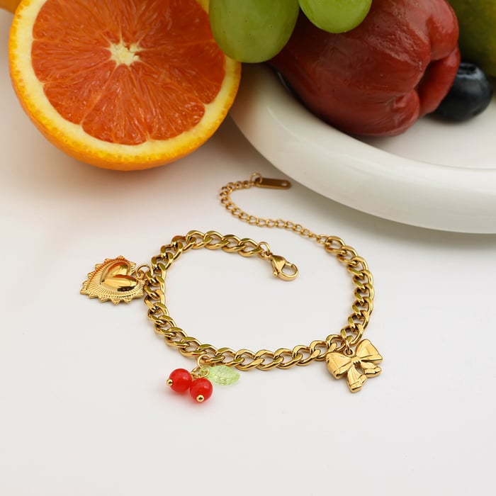 1 Piece Romantic Series Vacation Heart Stainless Steel Gold Color Women's Pendant Necklaces h5Picture7
