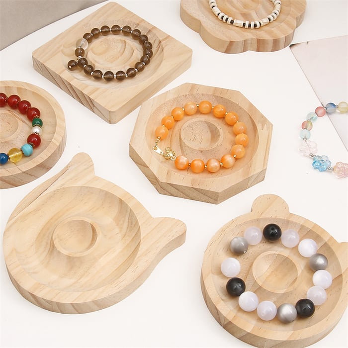 1 Piece Wooden Jewelry Display Plate h5Picture4