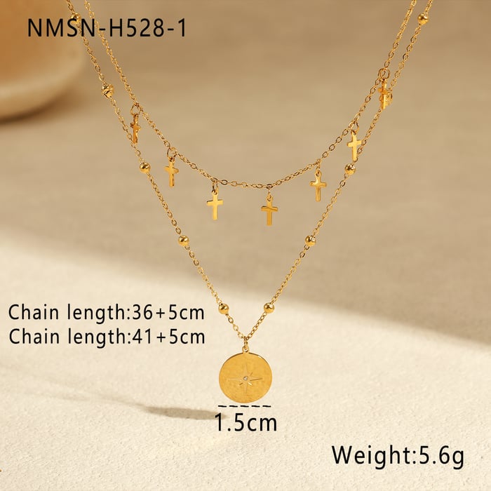 1 Pair Simple Series Daily Geometric Stainless Steel Women's Layered Necklaces