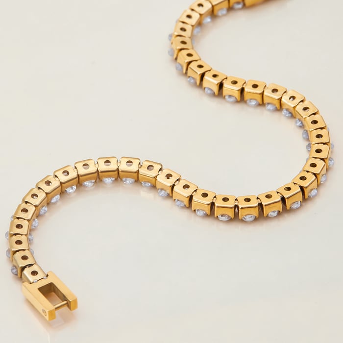 1 Piece Luxurious Series High-end Geometric Stainless Steel Gold Color Women's Chain Bracelets h5Picture4